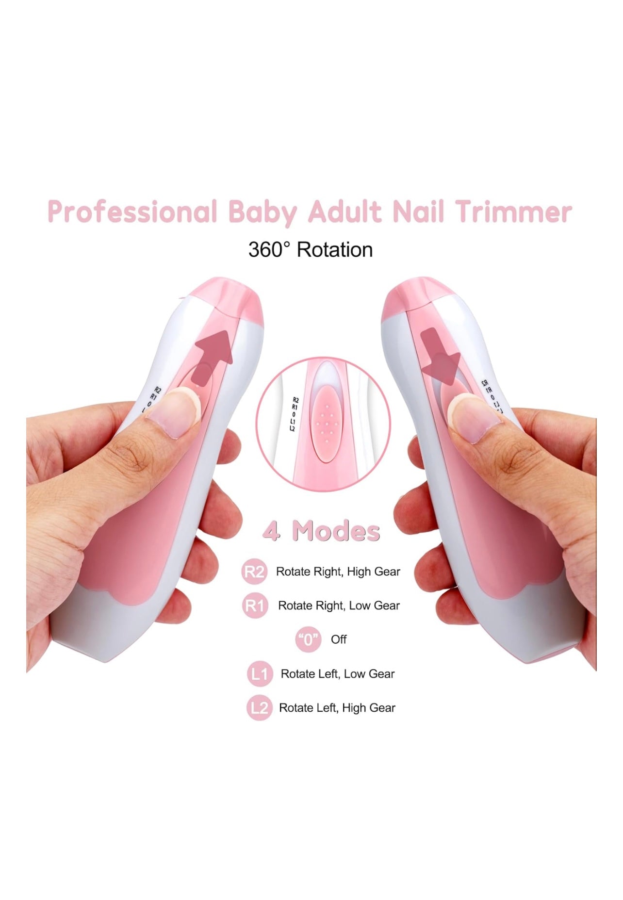 Baby Electric Nail Trimmer - Pink