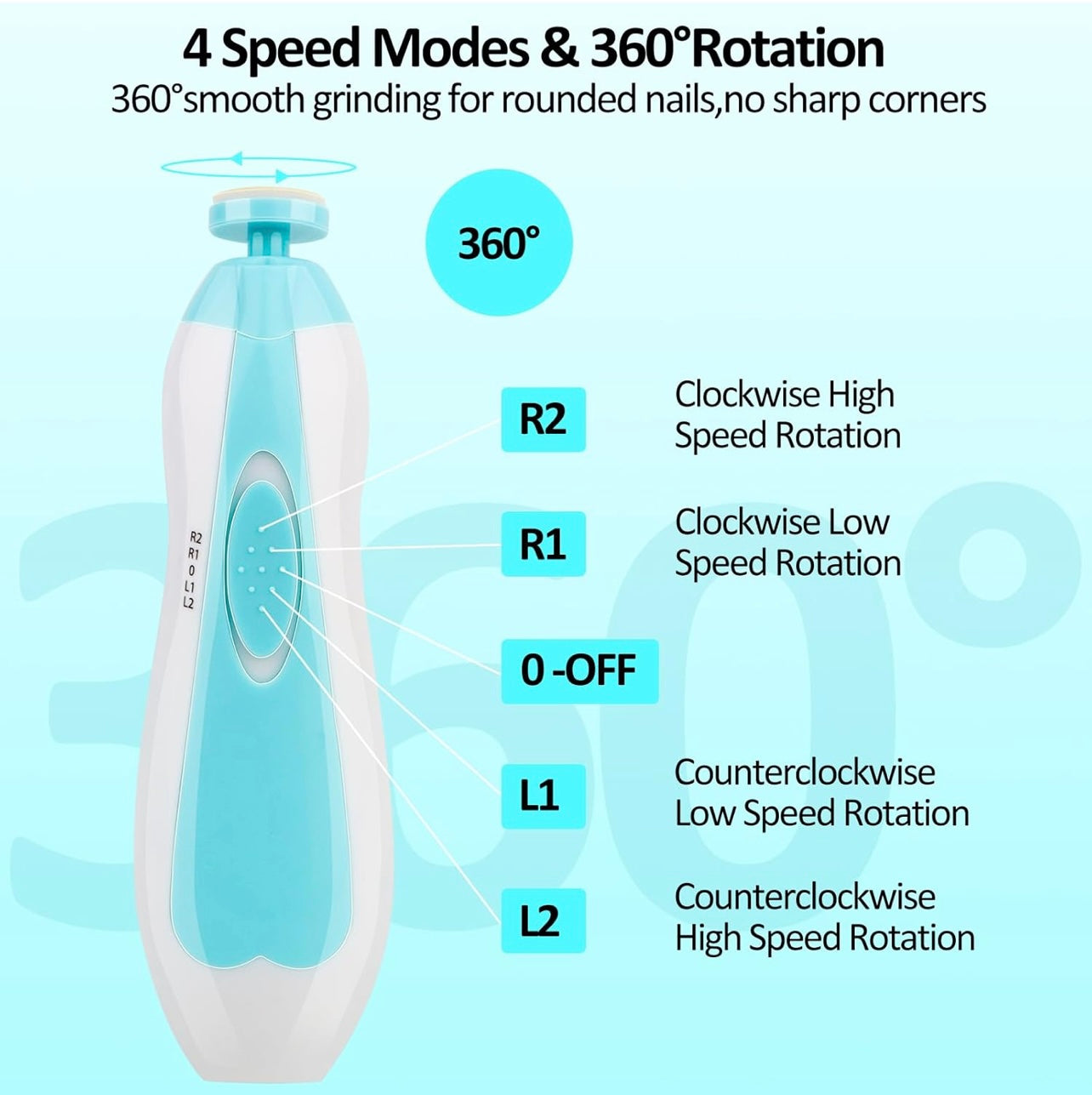 Baby Electric Nail Trimmer - Blue